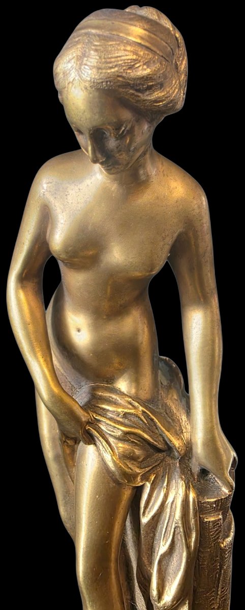  Statue en Bronze Doré La Baigneuse au Drapé falconet Clodion Bronze Doré Baigneuse -photo-4