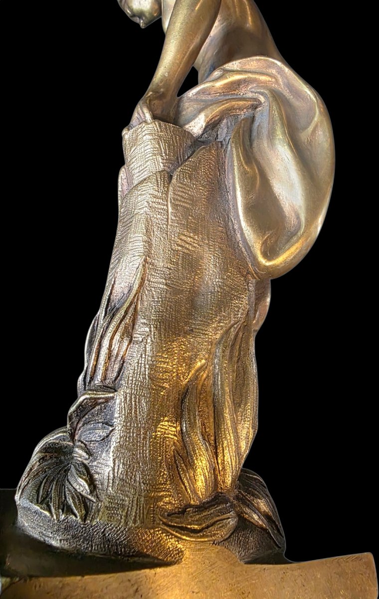  Statue en Bronze Doré La Baigneuse au Drapé falconet Clodion Bronze Doré Baigneuse -photo-6