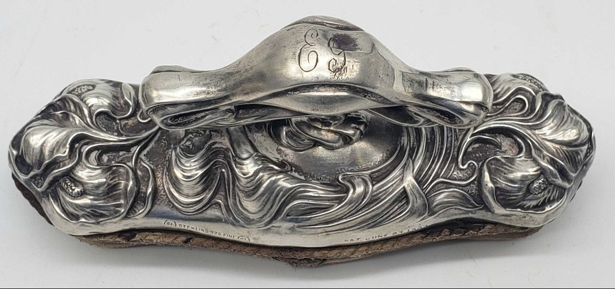 Ensemble Brosses & Toilette Art Nouveau – Argent Massif STERLING 925 Unger Brothers circa 1903 -photo-2