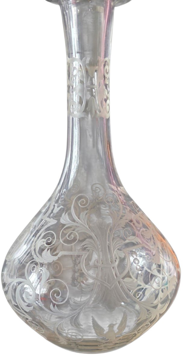  Important triptyque carafes en cristal finement gravé  Maison J. & L. Lobmeyr Vienne -photo-3