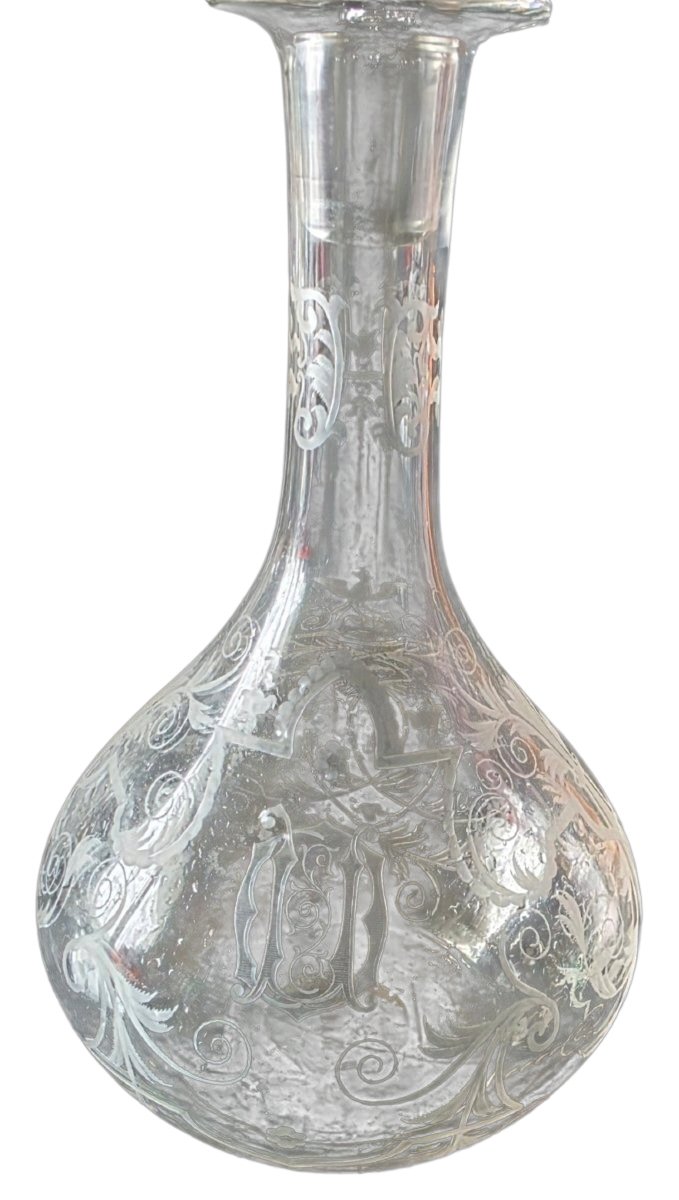  Important triptyque carafes en cristal finement gravé  Maison J. & L. Lobmeyr Vienne -photo-4