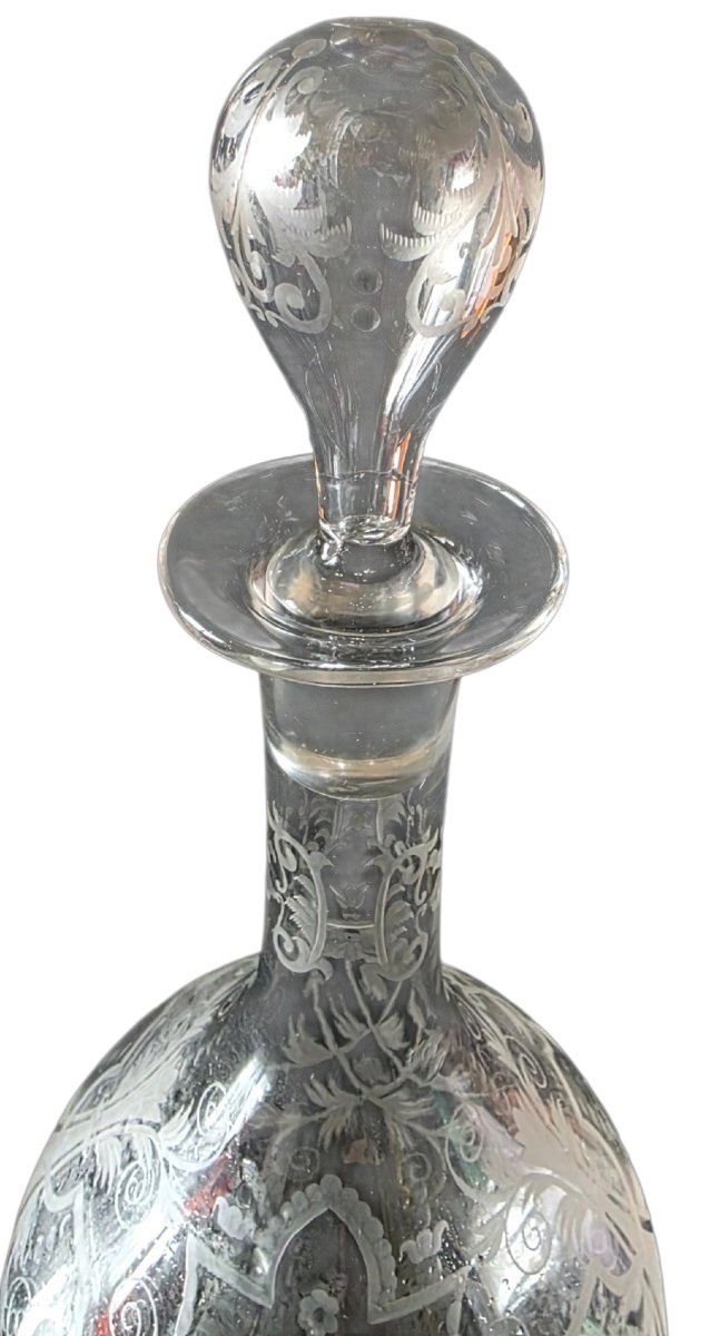  Important triptyque carafes en cristal finement gravé  Maison J. & L. Lobmeyr Vienne -photo-3