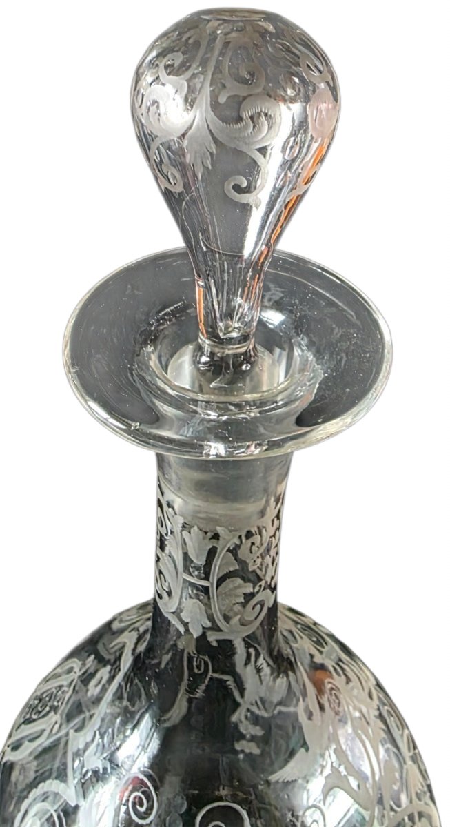  Important triptyque carafes en cristal finement gravé  Maison J. & L. Lobmeyr Vienne -photo-4