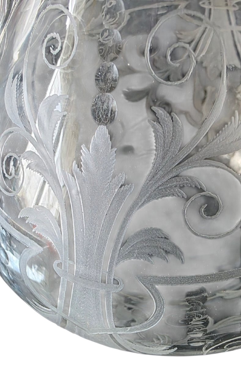  Crystal Ewer Engraved With A Bird And Foliage Motifs—j. & L. Lobmeyr, Vienna, 19th Century -photo-4