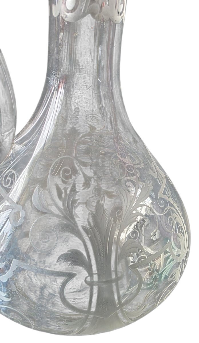  Crystal Ewer Engraved With A Bird And Foliage Motifs—j. & L. Lobmeyr, Vienna, 19th Century -photo-5