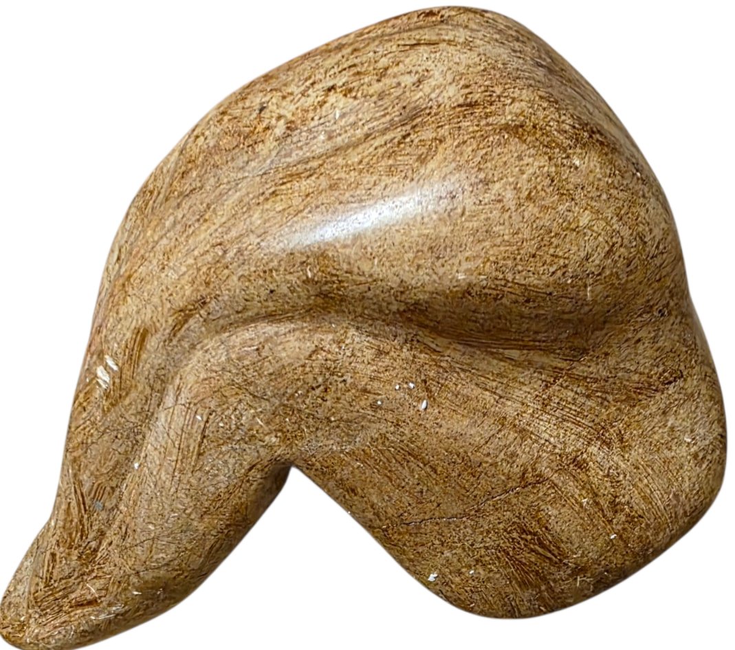 Sculpture moderniste en pierre ou marbre Nu féminin stylisé Signée CE Superbe sculpture figurat