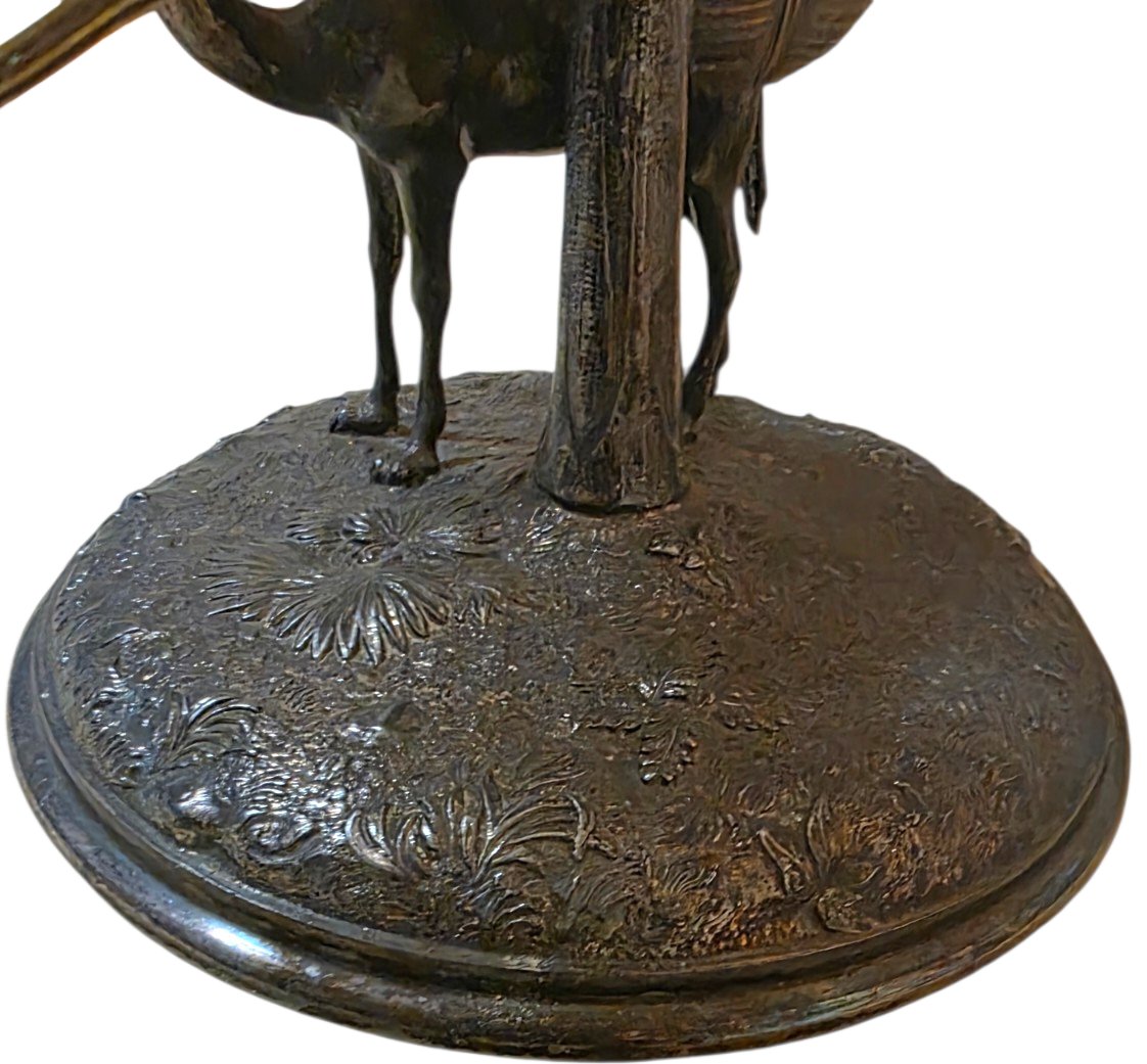  "surtout" Orientalist Table Lamp In Silver-plated Bronze And Cut Crystal, Deykin & Sons, 19th Century -photo-1