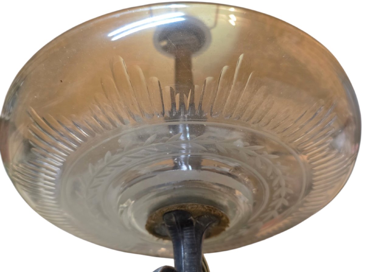  "surtout" Orientalist Table Lamp In Silver-plated Bronze And Cut Crystal, Deykin & Sons, 19th Century -photo-4