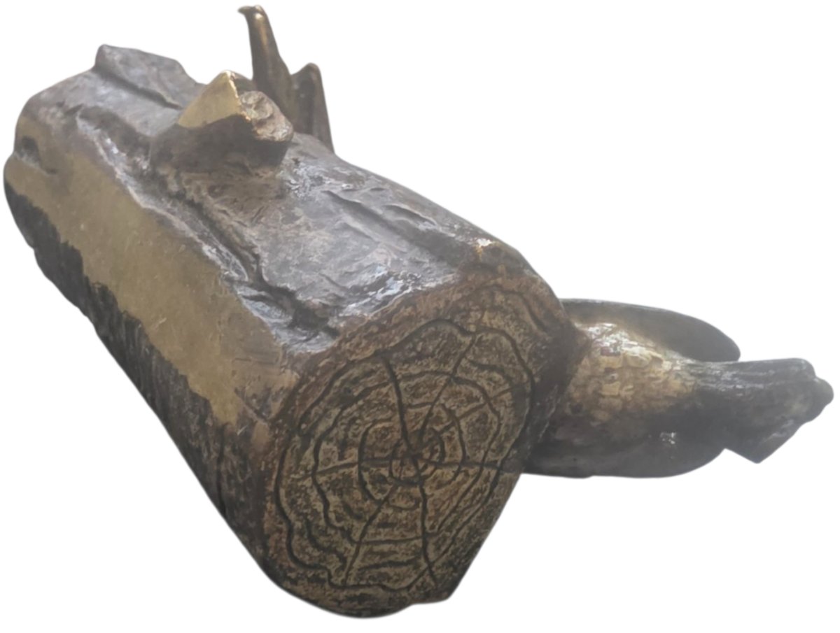 Naturalistic Bronze Birdbath From Vienna, Attributed To Franz Xaver Bergmann-photo-2