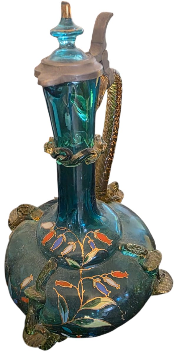 Carafe Acute Liquor Or Strong Alcohol Litter With A Lid Mounted On A Vienna Hinge-photo-4