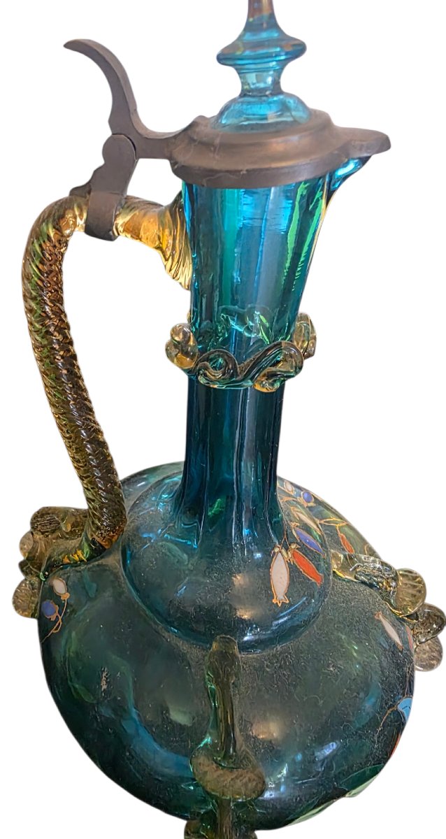 Carafe Acute Liquor Or Strong Alcohol Litter With A Lid Mounted On A Vienna Hinge-photo-5