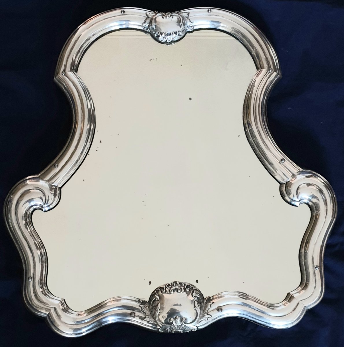 Large Table Or Dressing Table Mirror In Sterling Silver XIXth