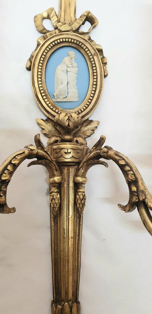 Maison Mottheau Paris Paire d'Appliques Louis XV En Bronze Ciselé Et Doré XIXe -photo-3