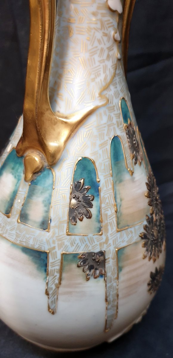Vase Amphora Riessner Stellmacher Kessel Art Nouveau Austria Circa 1900-photo-7