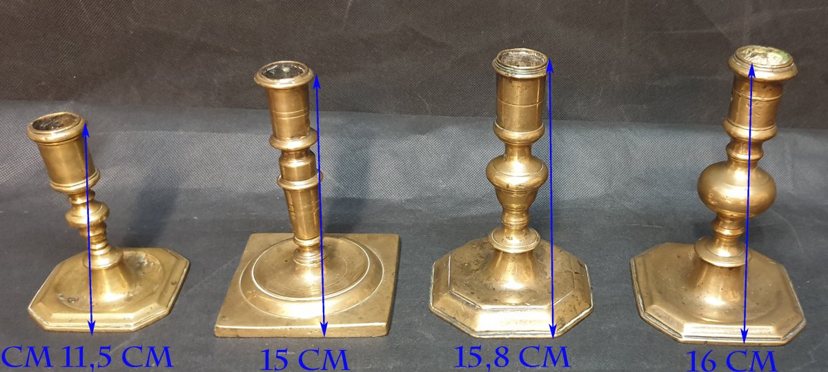 5 Bronze Candlesticks Four 17th And An 18th Haute Epoque Candlestick-photo-2