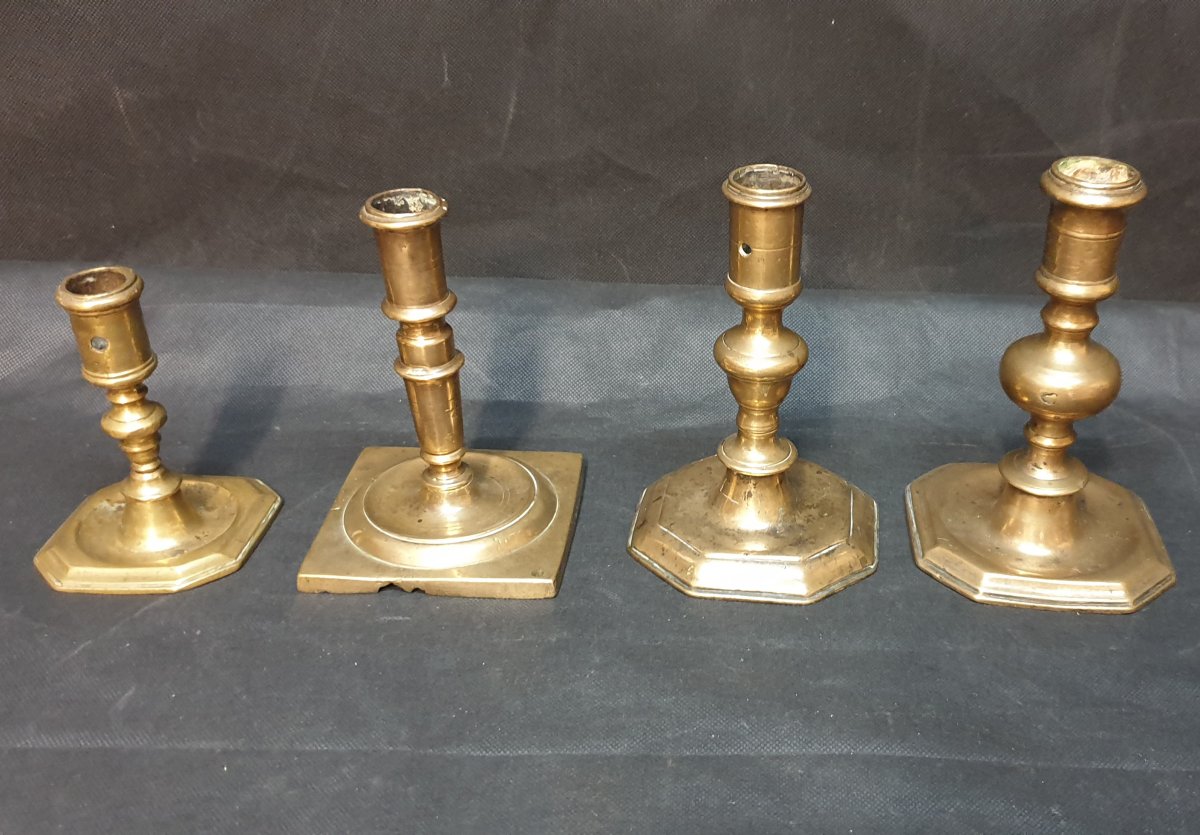 5 Bronze Candlesticks Four 17th And An 18th Haute Epoque Candlestick-photo-4