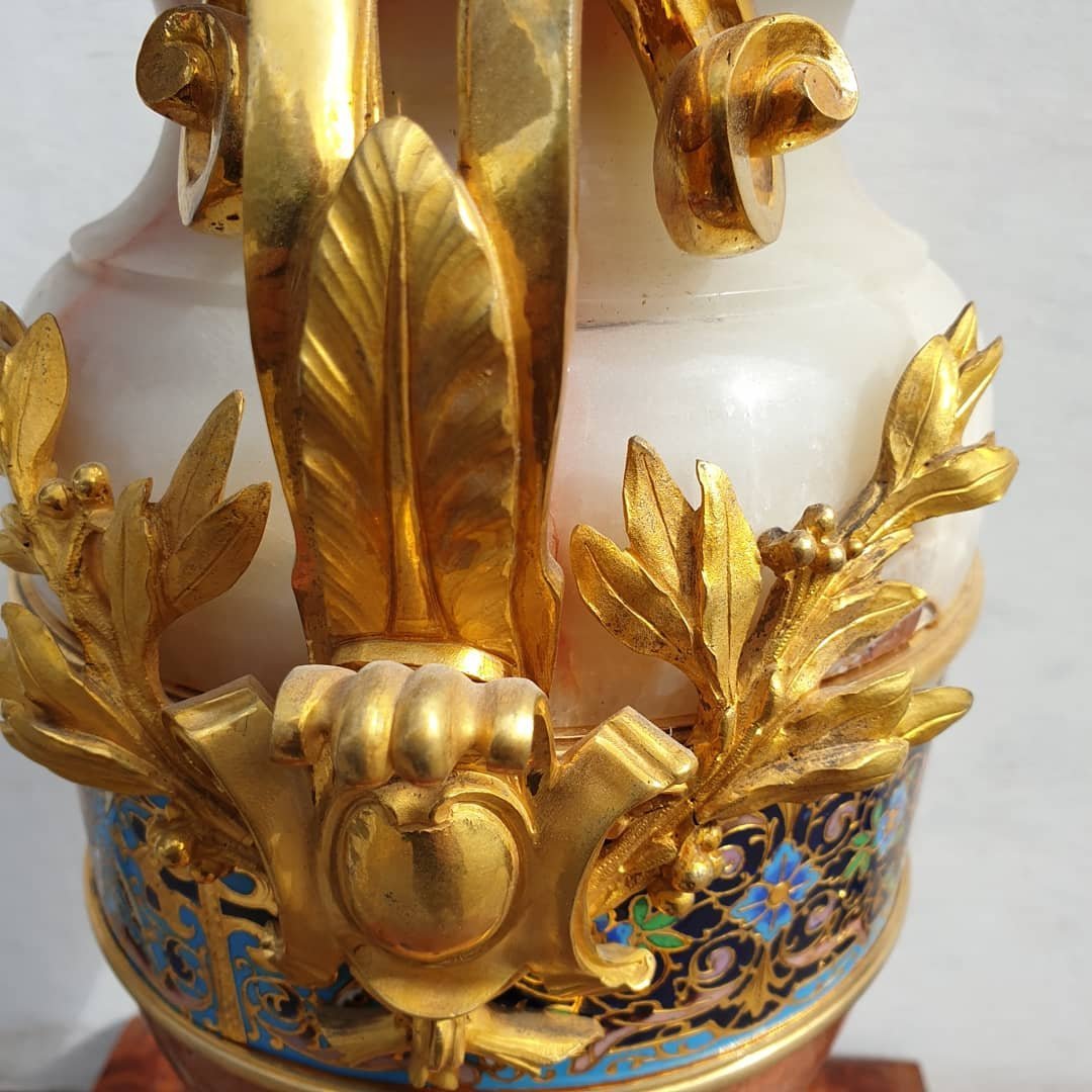 Vase En Onyx d'Algérie Par Eugène Cornu Fin XIXe Siècle-photo-4