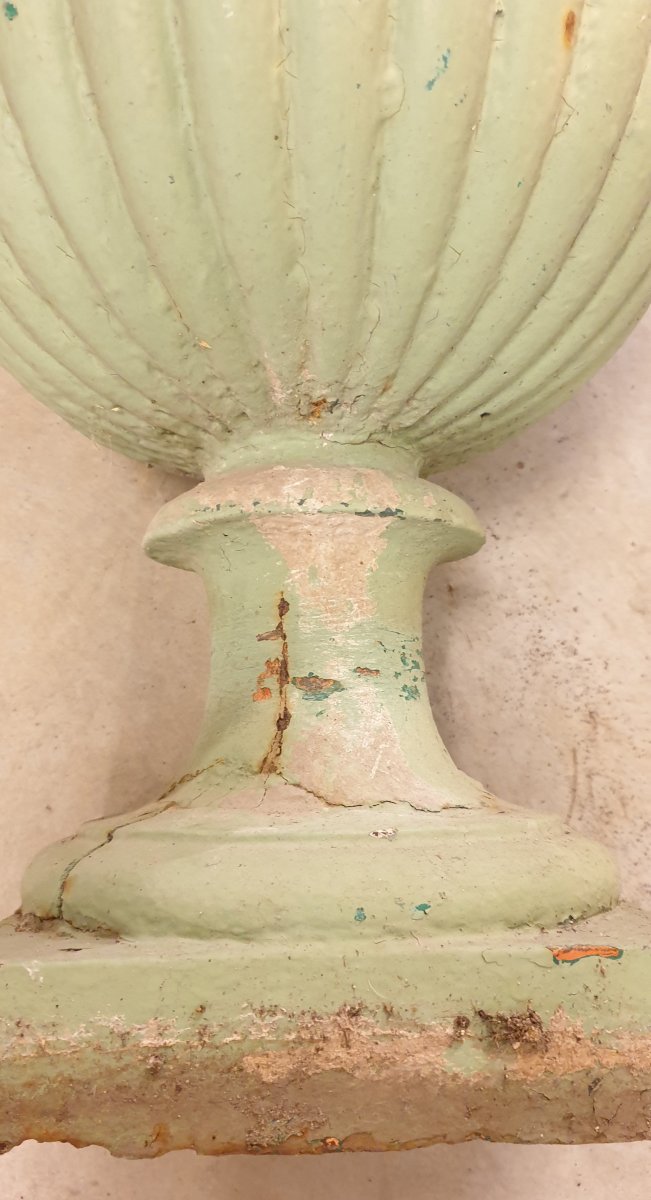 Importante Paire De Vases Medicis En Fonte d'Epoque XIXeme-photo-4