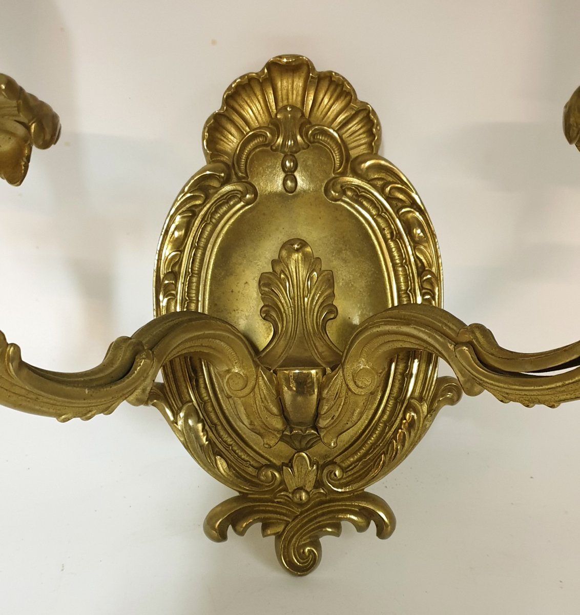 Paire d'Appliques En Bronze DorÉ De Style Louis XV  xxème -photo-2