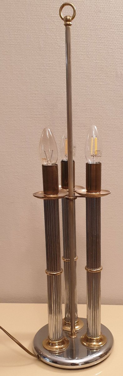 Maison Jensen Paire De Lampes Bouillottes En Laiton Et ArgentÉ Circa 1970-photo-3