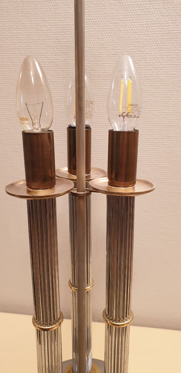 Maison Jensen Paire De Lampes Bouillottes En Laiton Et ArgentÉ Circa 1970-photo-5