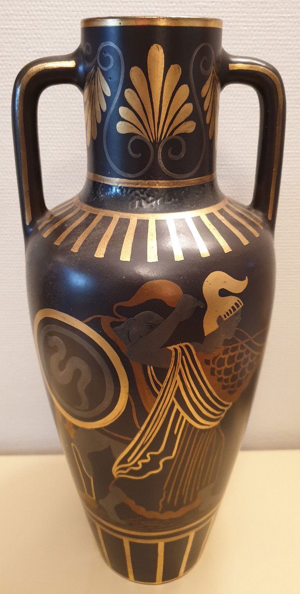 Immence Vase Art Deco Faience De Onnaing Zenon Dufrasne Circa 1920/1930-photo-3