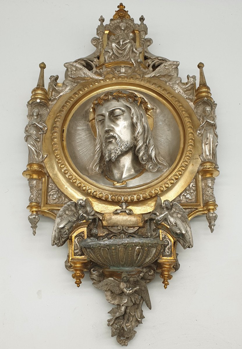 Christ Bronze Deux Patines Attribué à Louis Bachelet dans le goût Viollet Le Duc Pièce Muséal