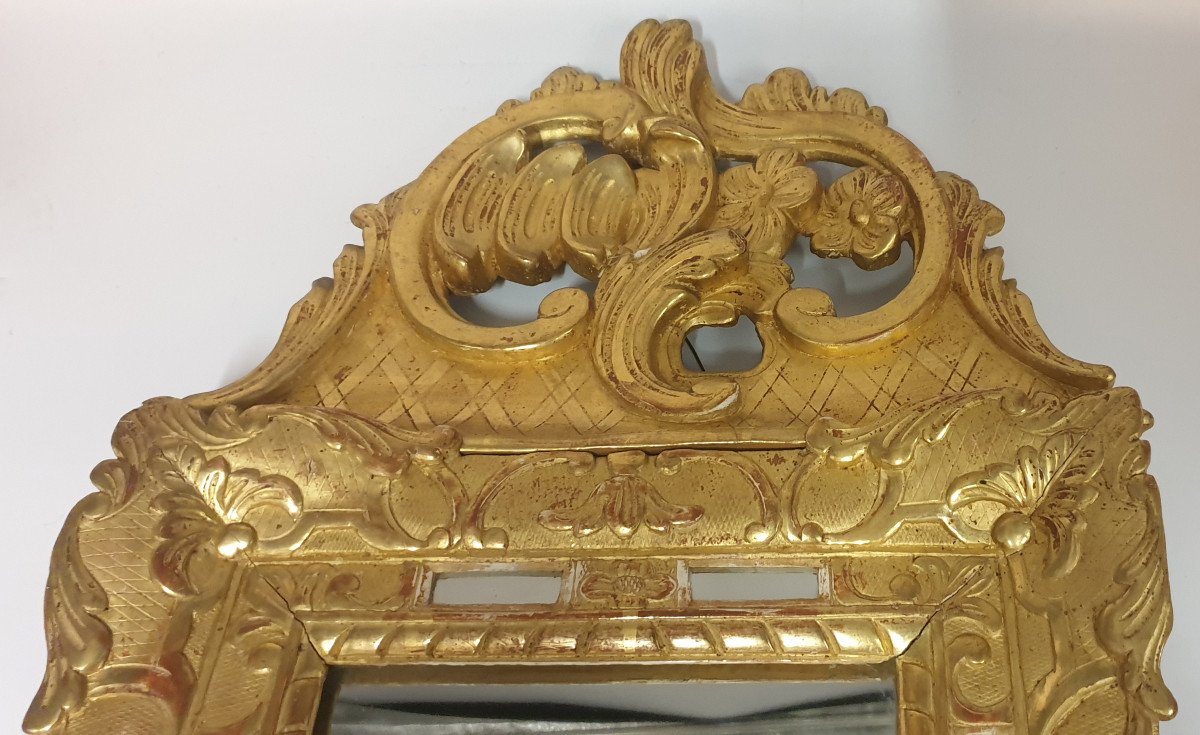 18th Regence Period Mirror In Golden Wood Height 70 Cm-photo-4