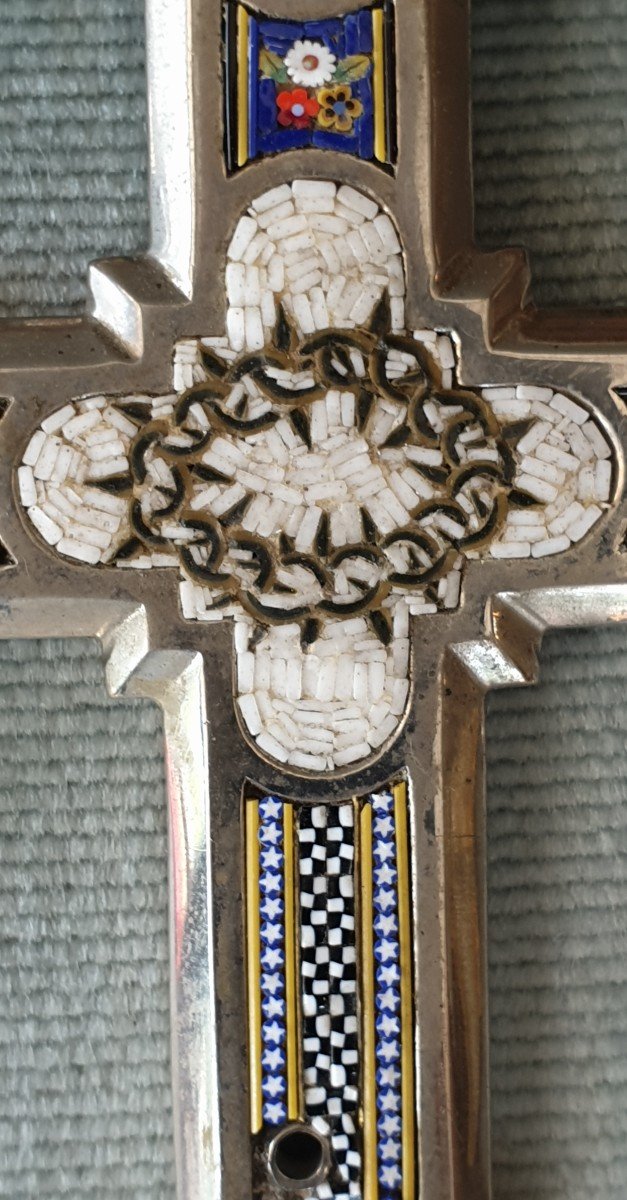 Micro Mosaique Grande Croix Christ Pour Le Grand Tour -photo-6