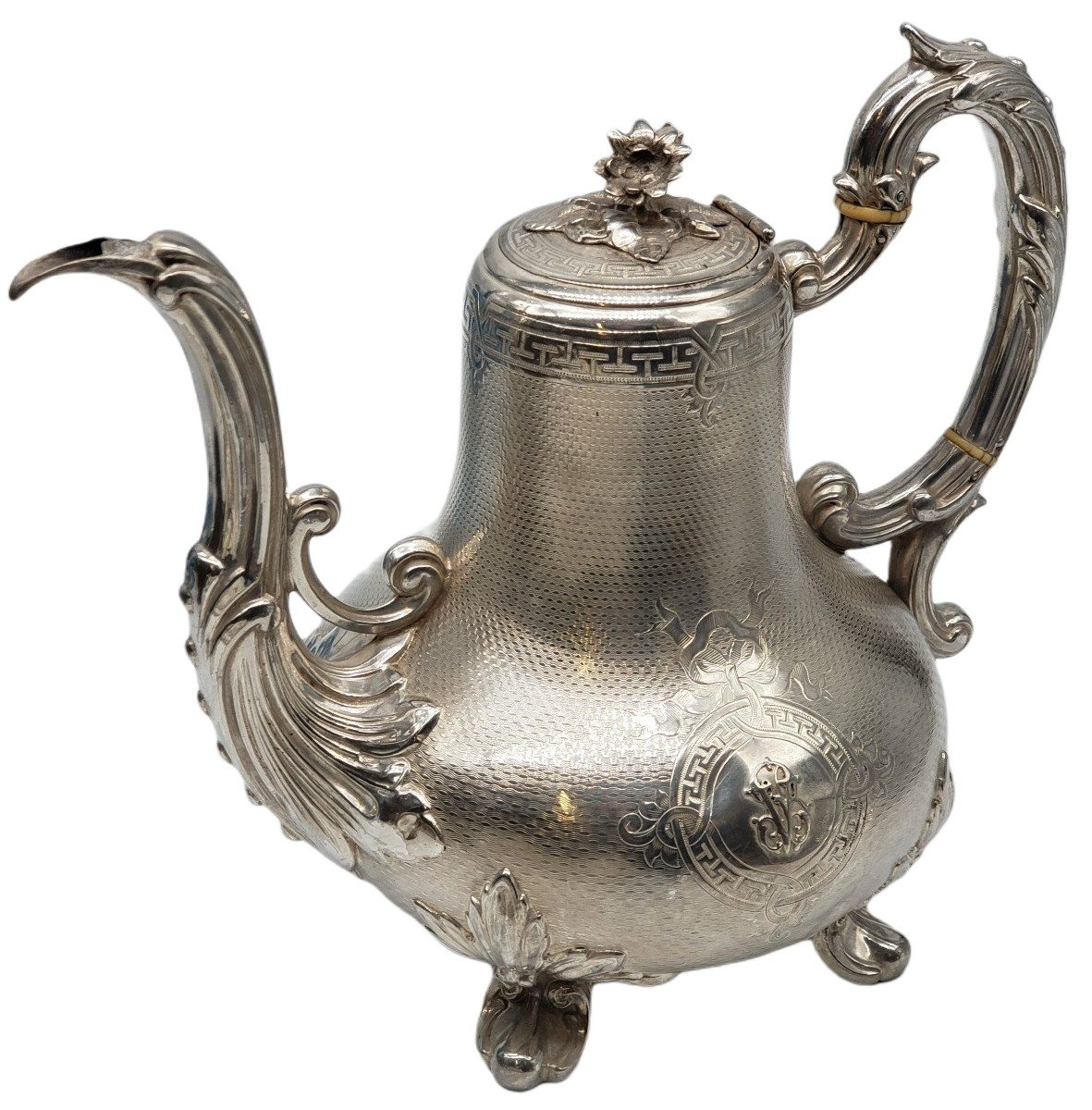 Orfevre Fray Martial Cafetiere Quadripode Sterling Silver Weight 692 Grams
