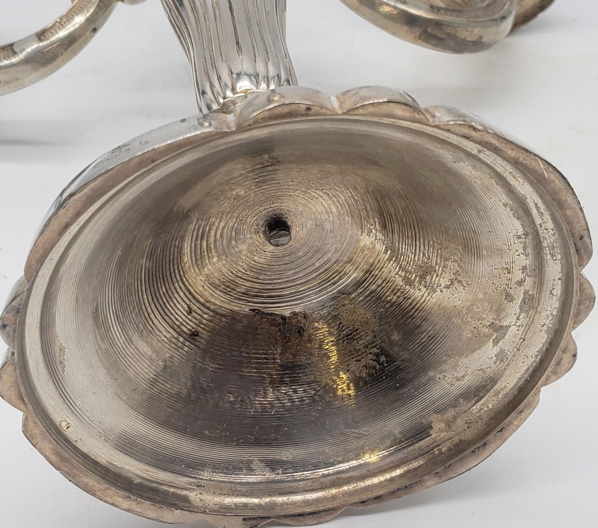 Chrysalia Paris Paire De Candélabres Bronze Argenté Circa 1940 Non Christofle-photo-2