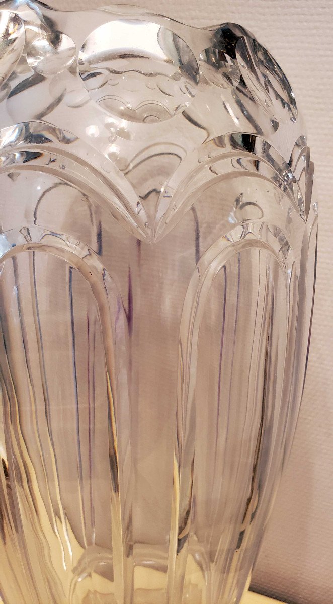 Vase Val Saint Lambert Adp9 Cut Crystal Creation Joseph Simon Critaux Fantaisie 1926 Weight 6-photo-2