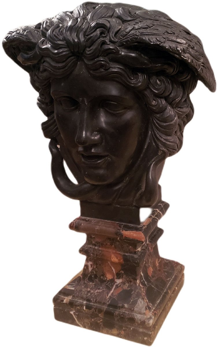MÉDUSE DE RONDANINI MARBRE NOIR MYTHOLOGIE GREQUE-photo-3
