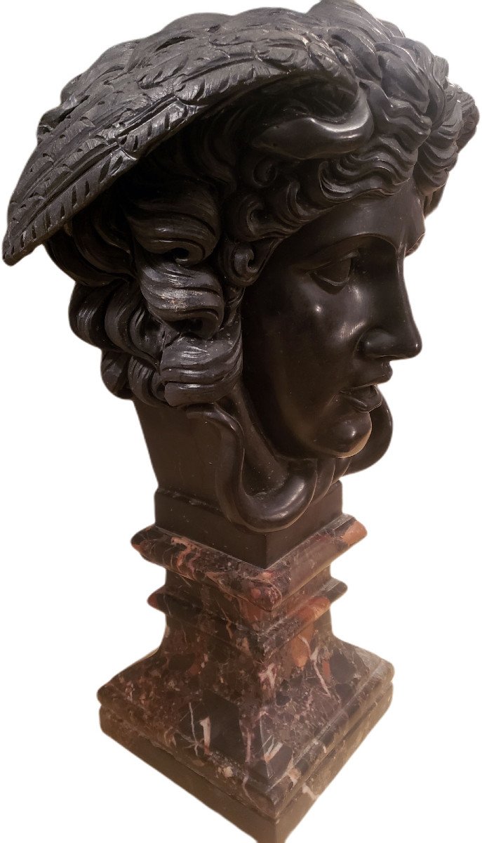 MÉDUSE DE RONDANINI MARBRE NOIR MYTHOLOGIE GREQUE-photo-2