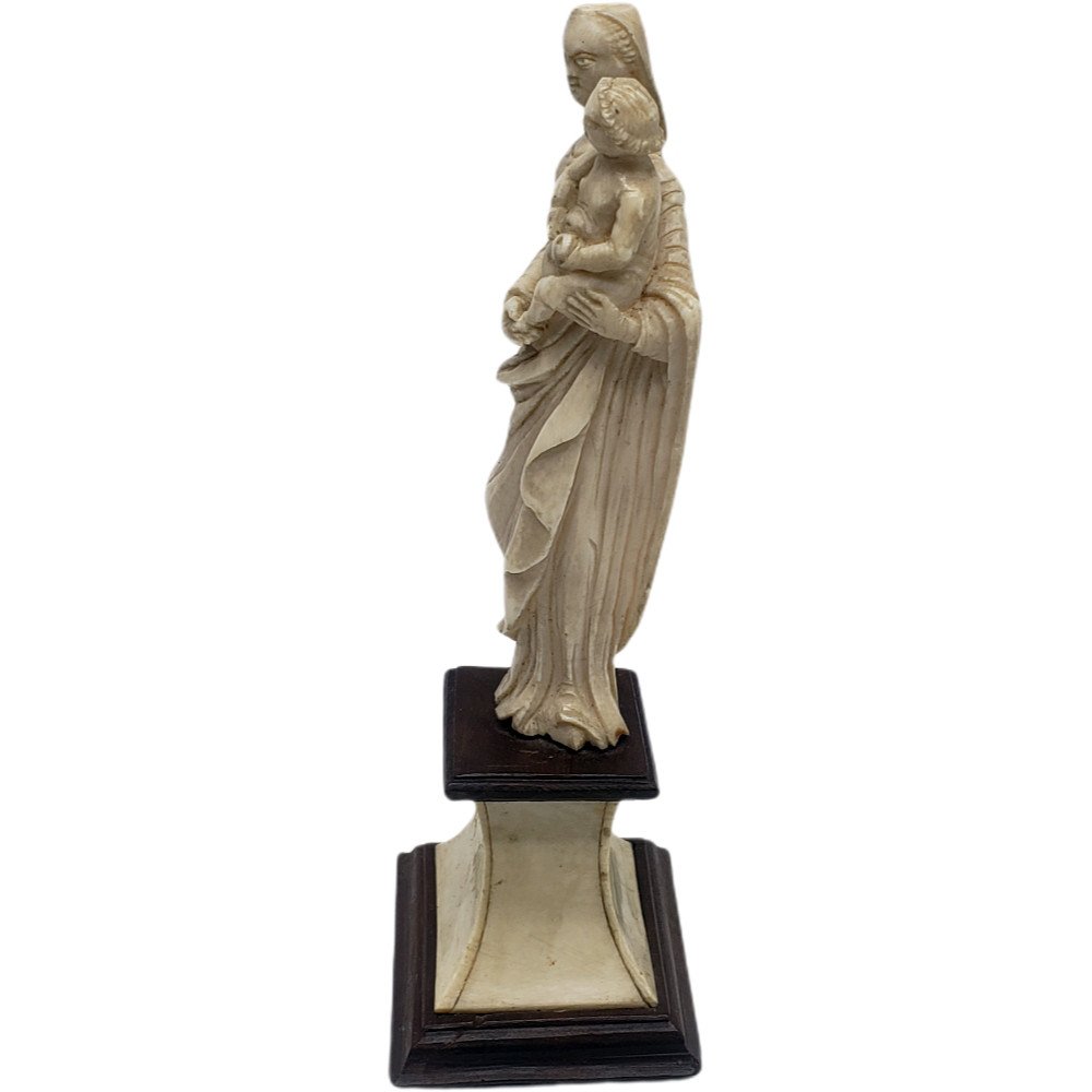 Vierge à l'Enfant En Ivoire Sculpte En Ronde-bosse Allemagne Début XVIIIe Siècle-photo-2