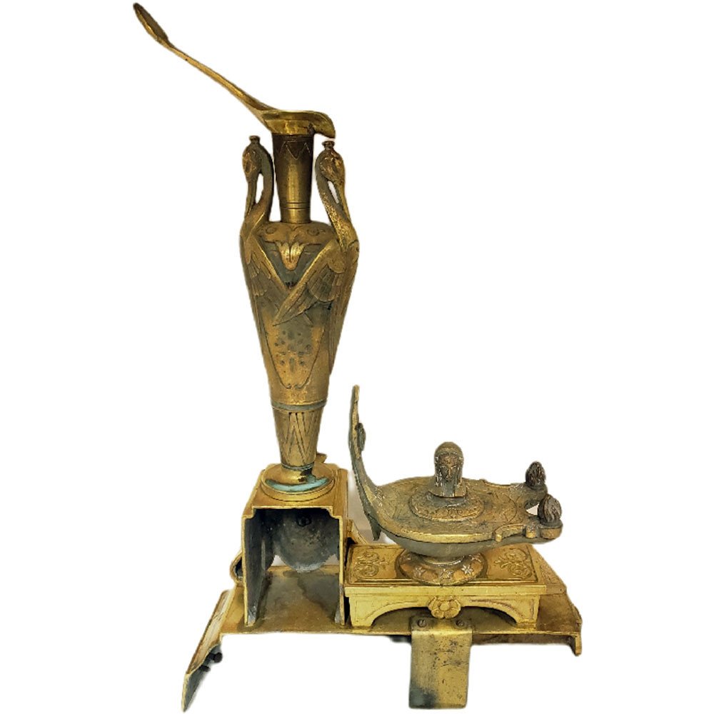 Pair Of Empire Period Fireplace Front In Gilt Bronze-photo-1