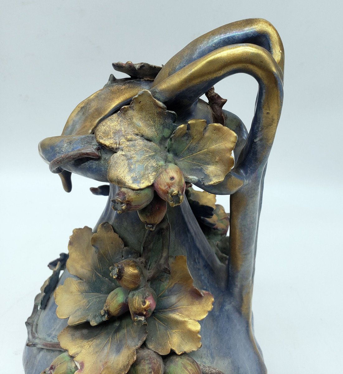 Amphora Edda Ceramique Aux Pavots Circa 1890 Art Nouveau -photo-4