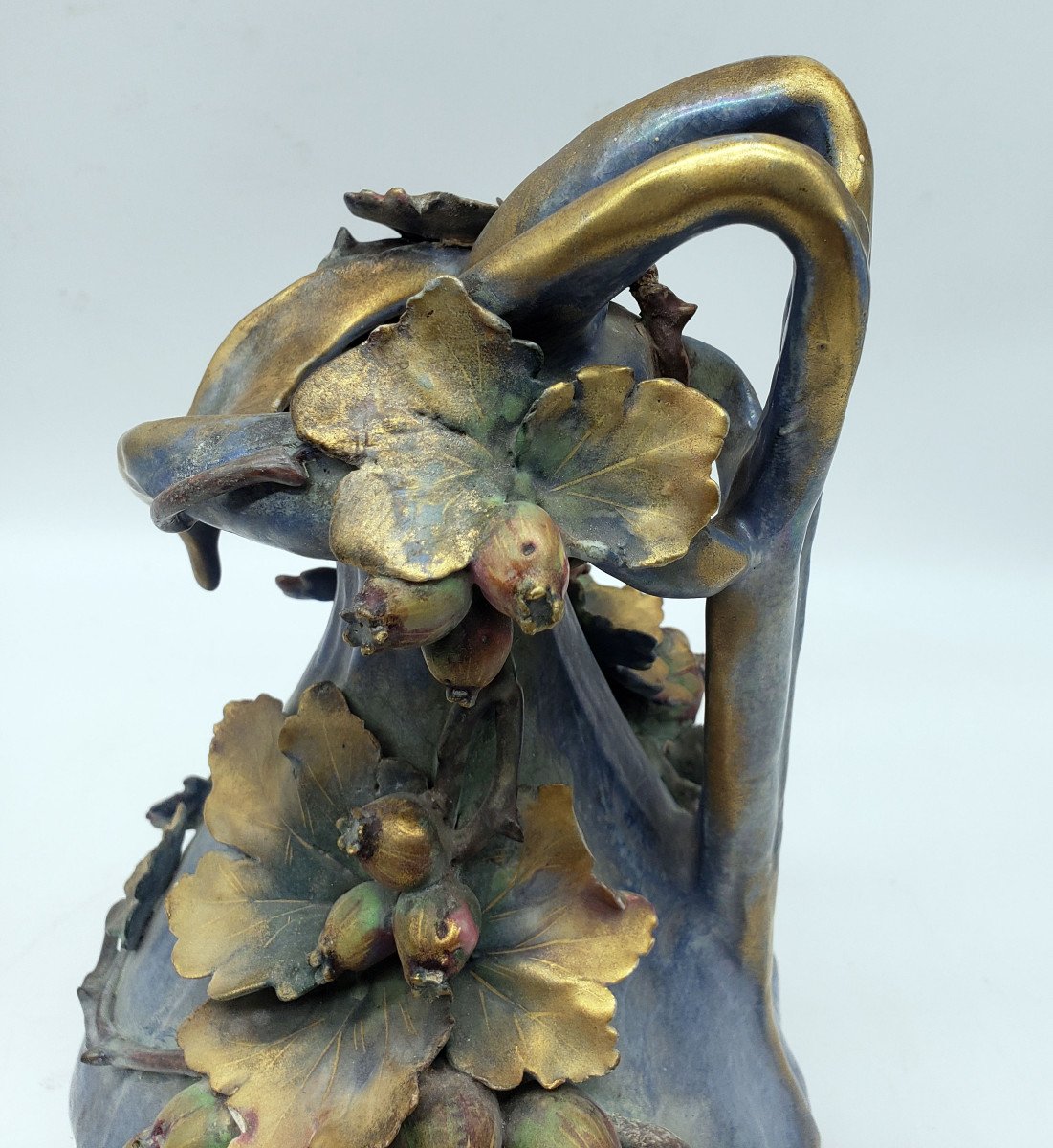 Paul Dachsel Amphora Edda Ceramic With Poppies Circa 1890 Art Nouveau-photo-4