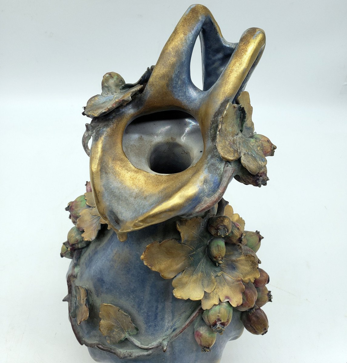 Amphora Edda Ceramique Aux Pavots Circa 1890 Art Nouveau -photo-6