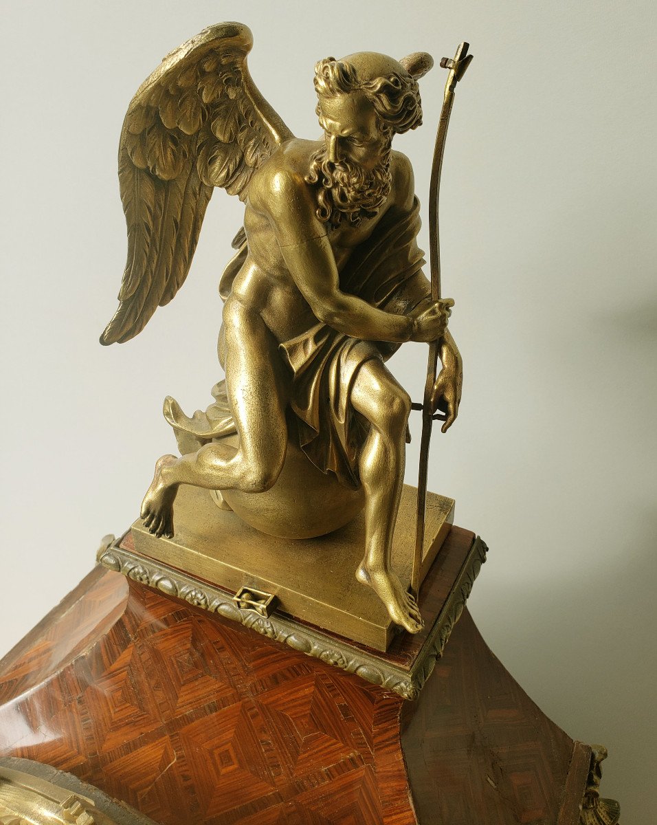Cartel A Poser Louis XV d'Epoque EstampillÉ Tillard Marqueterie & Bronze DorÉ -photo-2