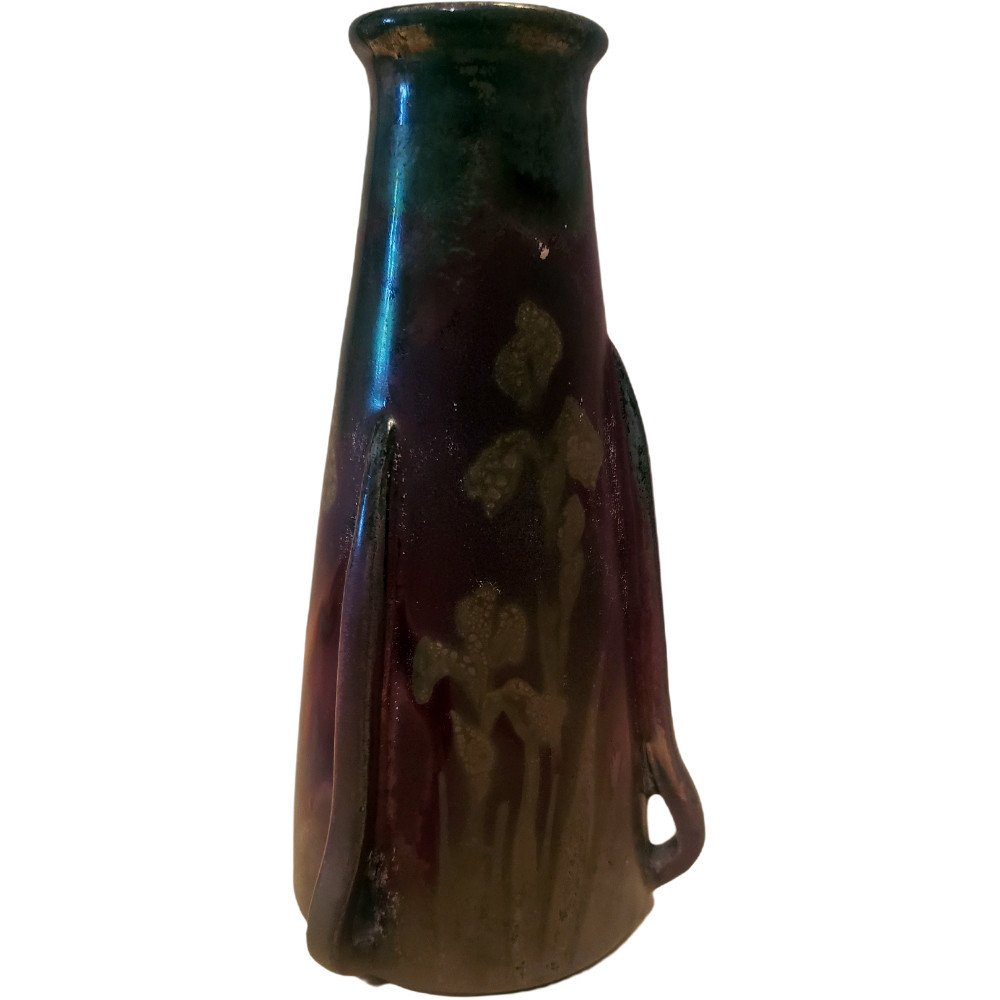 Vase Clement Massier DÉcor Floral IrisÉ Iris Des Marais -photo-3