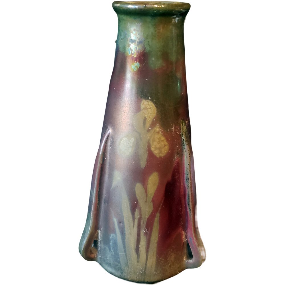 Vase Clement Massier DÉcor Floral IrisÉ Iris Des Marais -photo-1