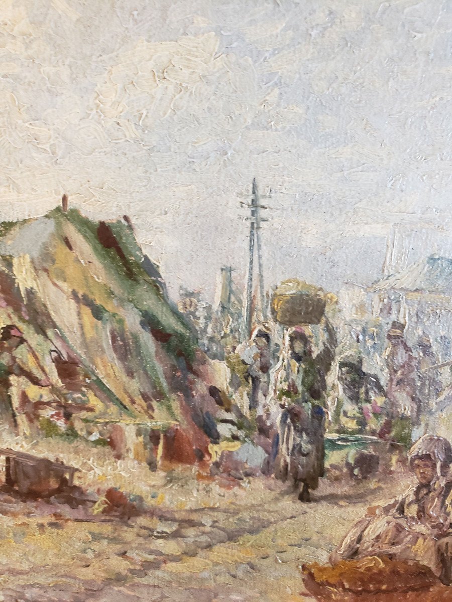 Oil On Canvas Orientalist Market In Algiers Signed-photo-6