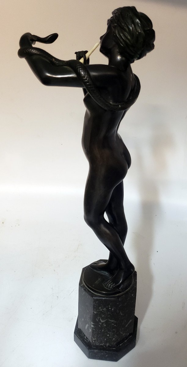 Josef Wind Bronze Charmeuse De Serpents Orientaliste -photo-2