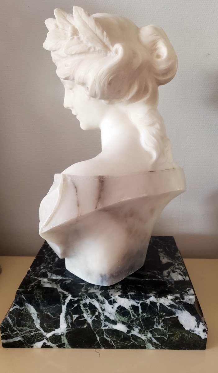 Alffortunato Gori Carrara Marble Bust Young Girl Circa 1890-photo-3