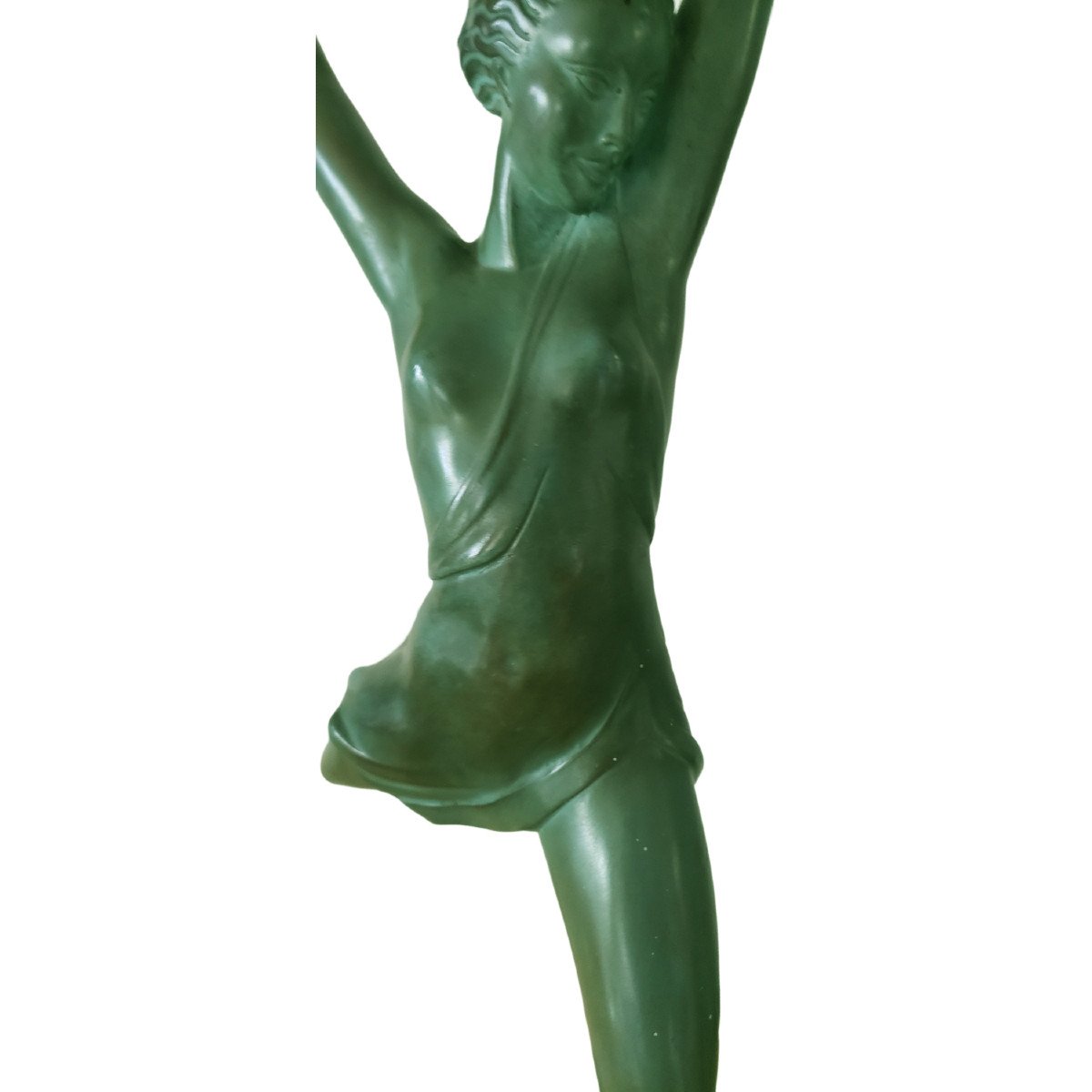 Sculpture 0lympie en Fonte d’Art par Fayral pour pierre le Faguays vers 1930 Ht 51 cm-photo-2