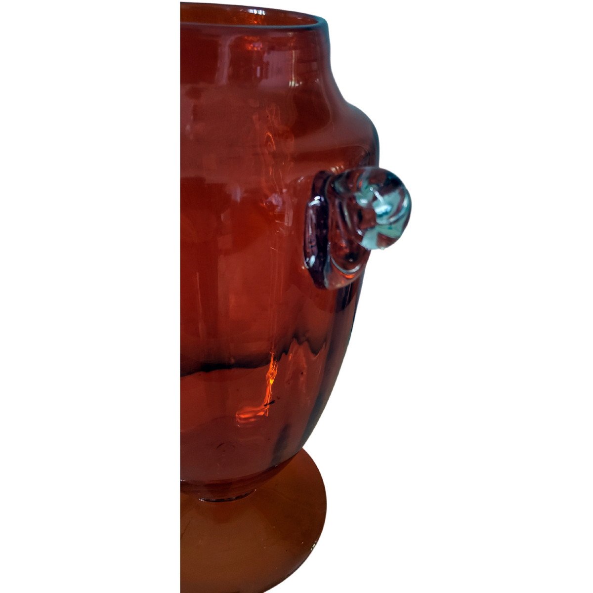 Vase En Verre d'Art Soffiato De Murano Attribué à Vetreria Fratelli Toso -photo-4