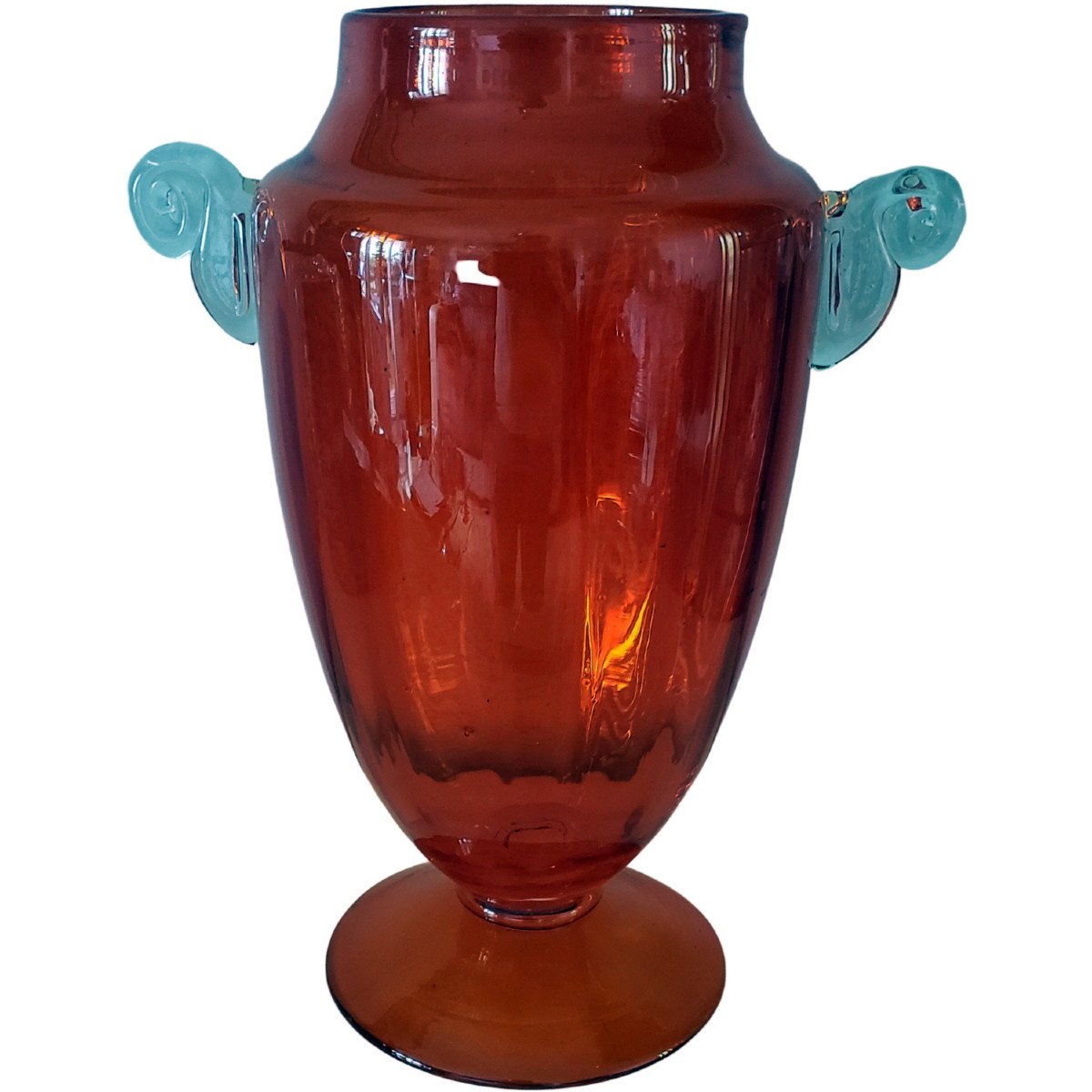 Vase En Verre d'Art Soffiato De Murano Attribué à Vetreria Fratelli Toso 