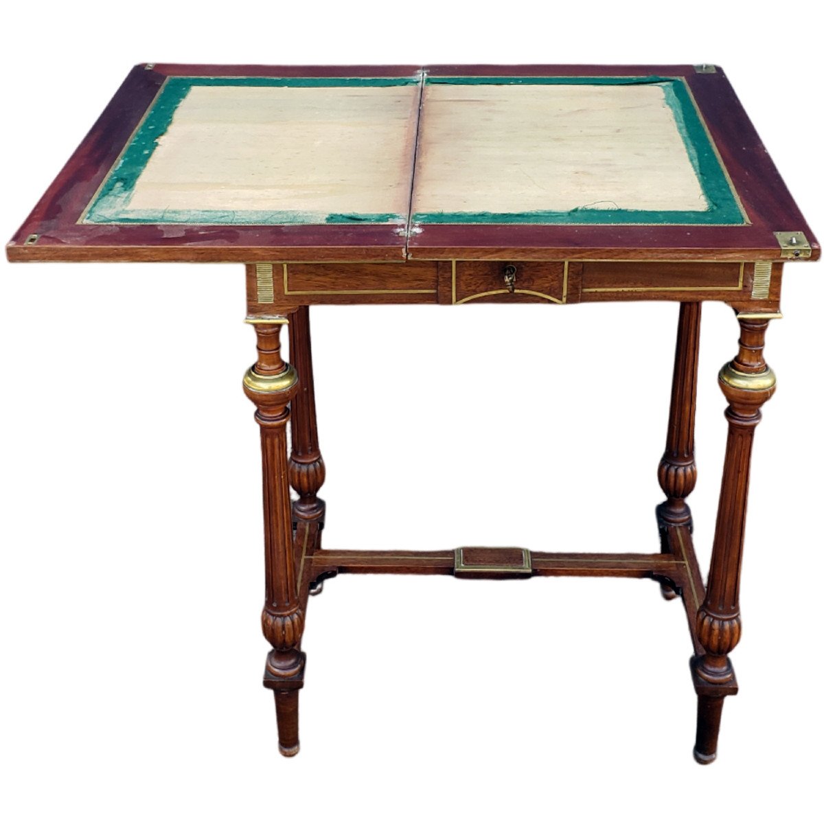 Table With Several Systems Napoleon III Dressing Table, Games, Writing, And Side Table-photo-5