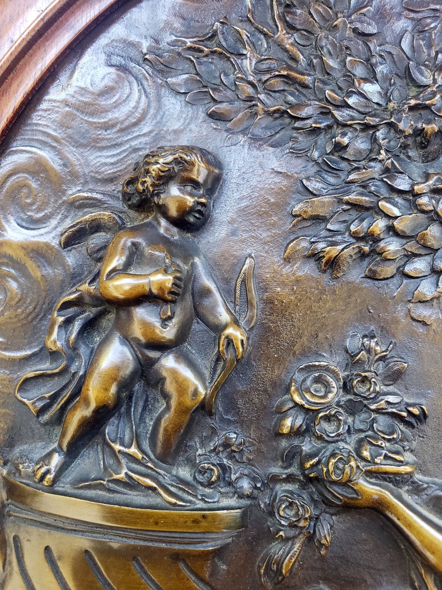 Clodion Paire De Medaillons En Bronze En Bas Relief XIXeme -photo-4